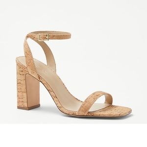 Ann Taylor Cork Square Toe Block Heel Sandal